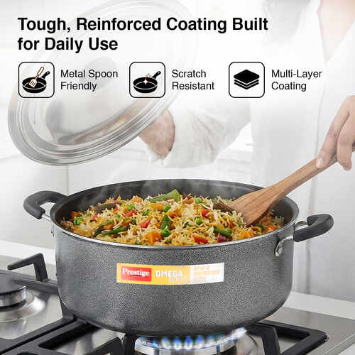 Prestige Omega Select Plus Non-stick PFOA Free Biryani Pot with Stainless Steel Lid - Alternate View